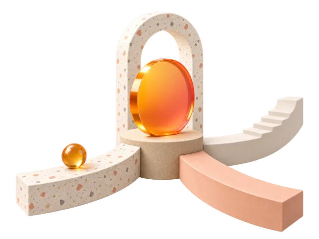 An orange coin on a stone plinth where three paths meet